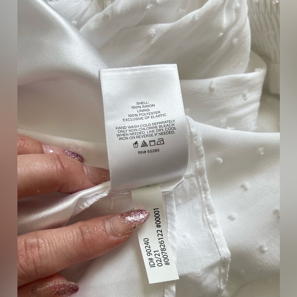 Express Clip Dot Ruffle (Faux) Wrap Dress | White/XS - Picture 15 of 16